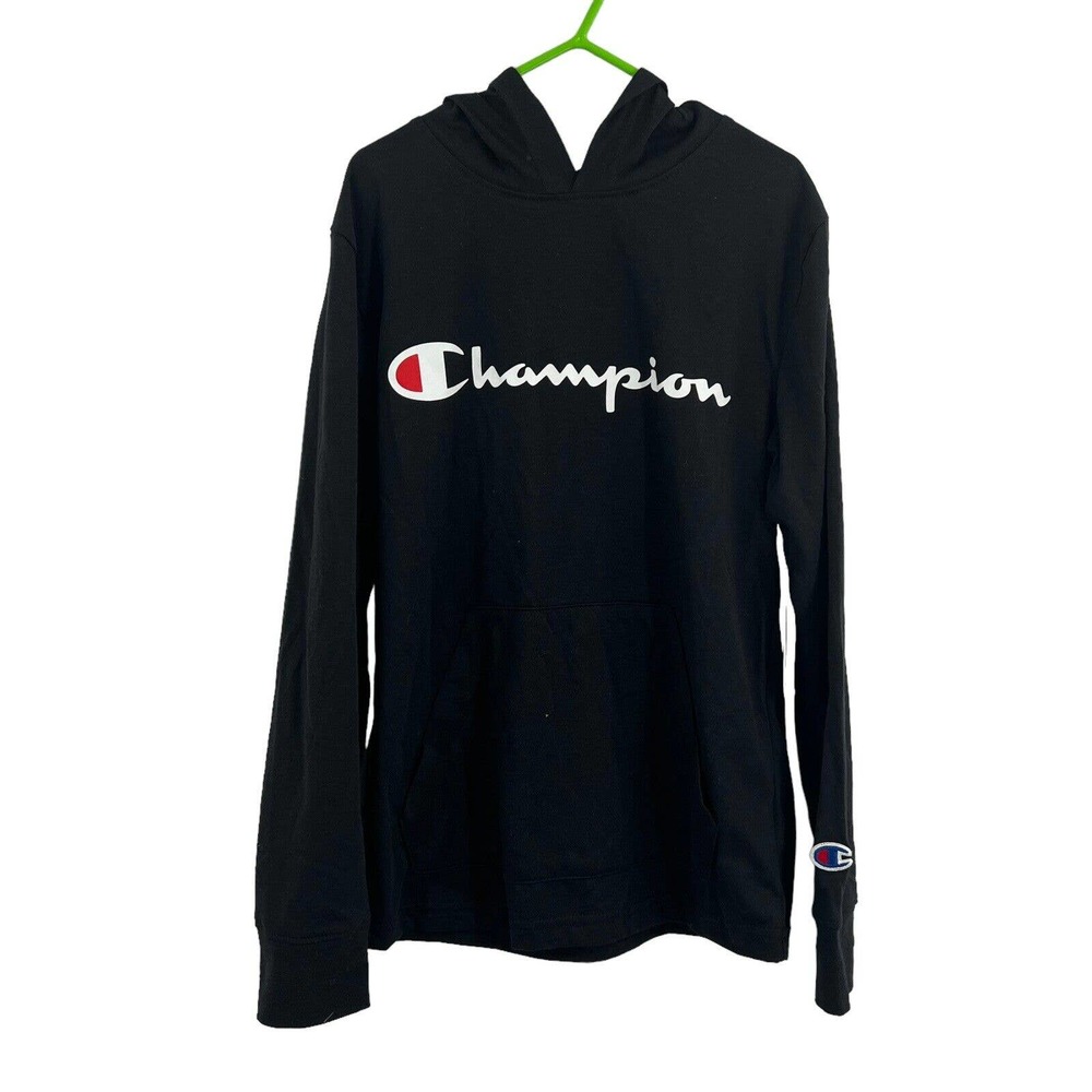 Champion Kids‎ Black Long Sleeve Hooded Tee Size Small New